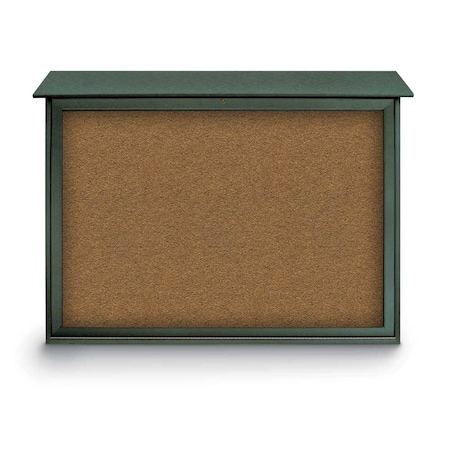 United Visual Products Indoor Enclosed Combo Board, 42"x32", Satin Frame/Black & Cobalt UVCB4232-BLACK-COBACC